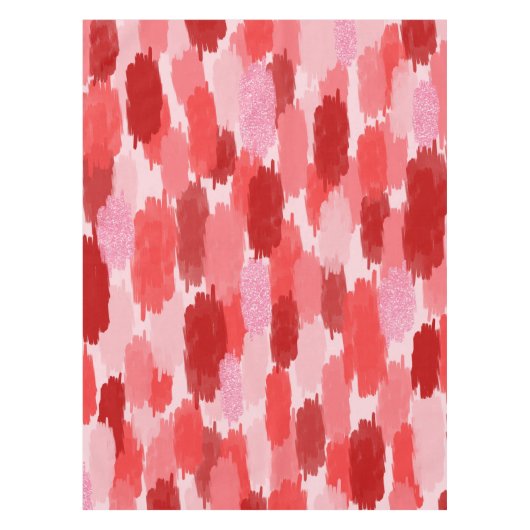Rood Roze Abstract penseelstreken Patroon Tafelkleed (Voorkant)