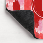 Rood Roze Abstracte penseelstreken Patroon Monogra Muismat (Hoek)