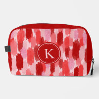 Rood Roze Abstracte penseelstreken Patroon Monogra