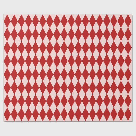 Rood & Roze Argyle Feestelijke Moderne Kerst Cadeaupapier (Vlak)
