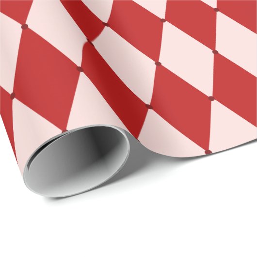 Rood & Roze Argyle Feestelijke Moderne Kerst Cadeaupapier (Rol Hoek)