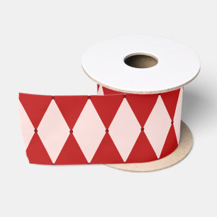 Rood & Roze Argyle Feestelijke Moderne Kerst Satijnen Lint
