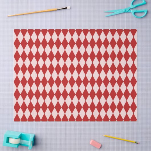 Rood & Roze Argyle Feestelijke Moderne Kerst Tissuepapier (Craft)