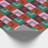 Rood Roze Aubergine Groen Cadeaupapier (Hoek)