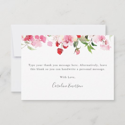 Rood Roze  Bedankkaart (Achterkant)