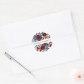 Rood Roze Blauw Bloemen Bruiloft Envelop Seal Ronde Sticker (Envelop)