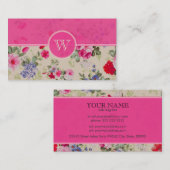 Rood Roze & Blauw Bloemen Ontwerp Sjabloon Visitekaartje (Voorkant / Achterkant)