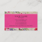 Rood Roze & Blauw Bloemen Ontwerp Sjabloon Visitekaartje (Achterkant)