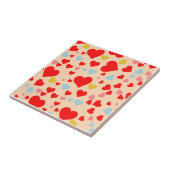Rood Roze Blauw Kleurrijk Leuk Hart Y2K Patroon Tegeltje (Zijkant)