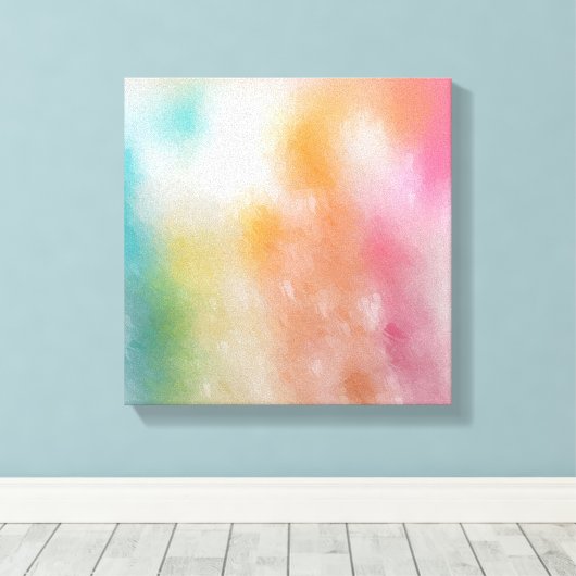 Rood Roze Blauw Paars Groen Geel Modern Trendy Canvas Afdruk (Insitu (Houten vloer))