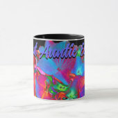 Rood roze blauw paarse bloemig kleurrijk bloemig mok (Midden)