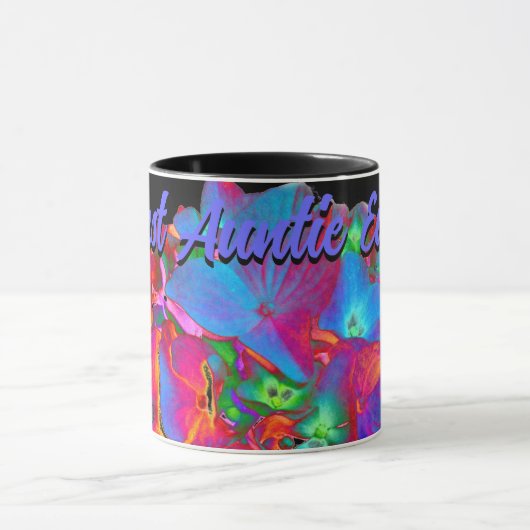 Rood roze blauw paarse bloemig kleurrijk bloemig mok (Midden)