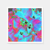 Rood roze blauw paarse bloemig kleurrijk bloemig servet (Voorkant)