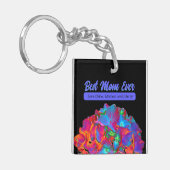 Rood roze blauw paarse bloemig kleurrijk bloemig sleutelhanger (Voorkant Links)