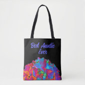 Rood roze blauw paarse bloemkleur beste tante ooit tote bag (Voorkant)