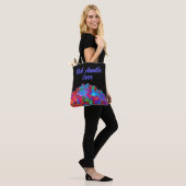 Rood roze blauw paarse bloemkleur beste tante ooit tote bag (Op model)