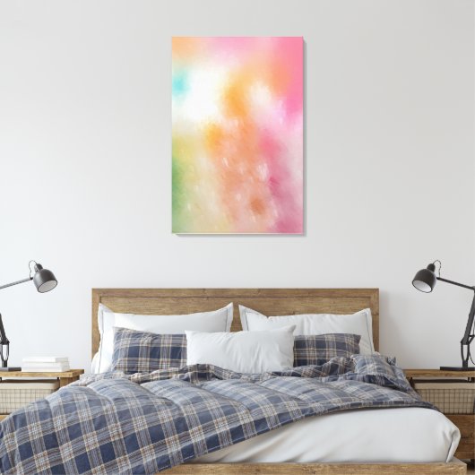 Rood Roze Blauw Paarse Groen Geel Kleurrijke Trend Canvas Afdruk (Insitu (Slaapkamer))
