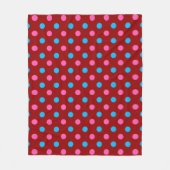 Rood Roze Blauwe Stippenpatroon Fleece Deken (Voorkant)