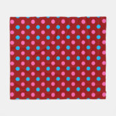 Rood Roze Blauwe Stippenpatroon Fleece Deken (Voorkant (Horizontaal))