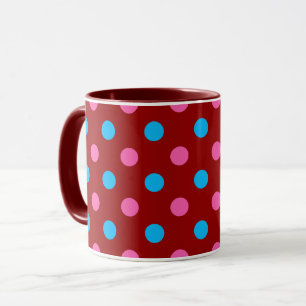 Rood Roze Blauwe Stippenpatroon Mok