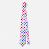 Rood Roze Blauwe Stippenpatroon Stropdas (Voorkant)