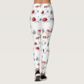 Rood & roze Bloemblauwe vlinder Bloemmotief Leggings (Achterkant)