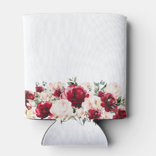 Rood Roze Bloemen 19e Verjaardag gepersonaliseerd Blikjeskoeler (Achterkant)