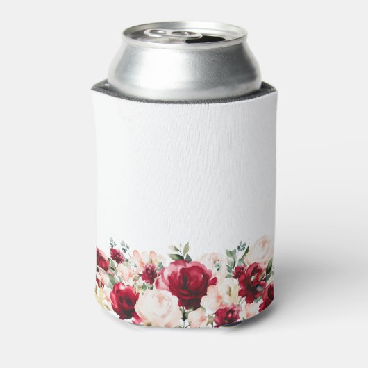 Rood Roze Bloemen 21e Verjaardag gepersonaliseerd Blikjeskoeler (Blikje Achterkant)