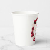 Rood Roze Bloemen 60e Verjaardag gepersonaliseerd Papieren Bekers (Rechts)