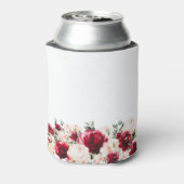 Rood Roze Bloemen 70e Verjaardag gepersonaliseerd Blikjeskoeler (Blikje Achterkant)