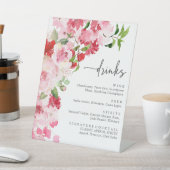 Rood Roze Bloemen Drinken Lijstteken Reclamebord Met Voetstuk (Insitu)