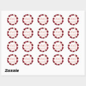 Rood Roze Bloemen Gepersonaliseerd Zoet 16 Verjaar Ronde Sticker (Vel)