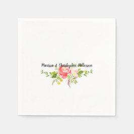 Rood Roze Bloemen Servet