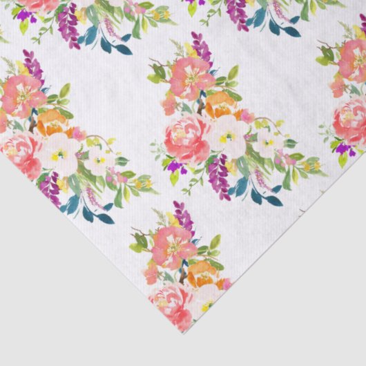 Rood Roze Bloemen Tissuepapier (Detail)