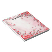 Rood Roze Bloemen Valentijnsdag Notitieblok (Schuin)