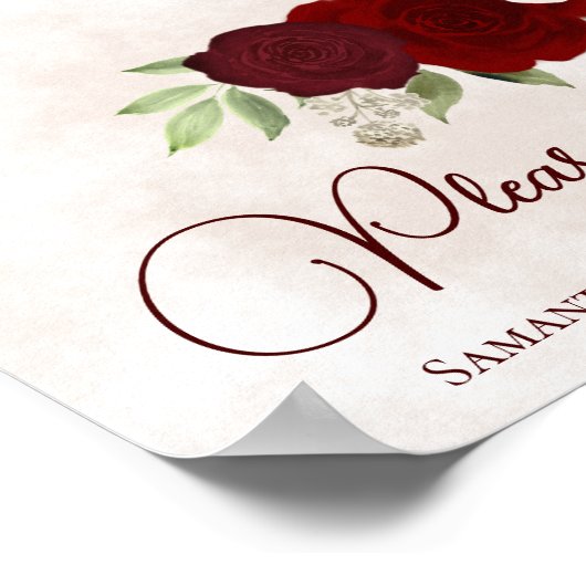 Rood & Roze Bloemen Vind uw Tafelkop Poster (Hoek)