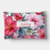 Rood Roze Bloemen Waterverf Elegant Etui (Achterkant)