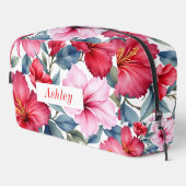 Rood Roze Bloemen Waterverf Elegant Toilettasje (Rechterhoek)