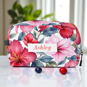 Rood Roze Bloemen Waterverf Elegant Toilettasje