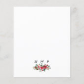 Rood & roze bloemengroen bruiloft uitnodiging (Achterkant)