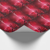 Rood roze bloemkjespapier cadeaupapier (Hoek)