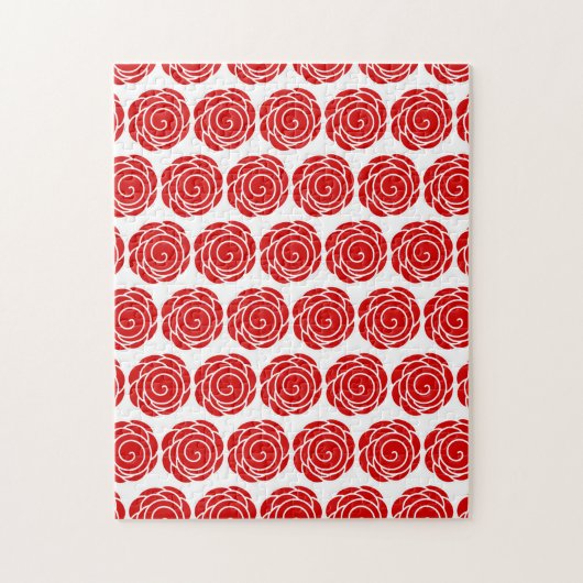 Rood roze bloemvezel legpuzzel (Verticaal)