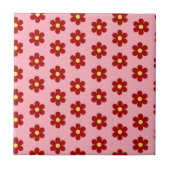 Rood Roze Bold Y2K Wildflower Levendige Spring Dec Tegeltje (Voorkant)