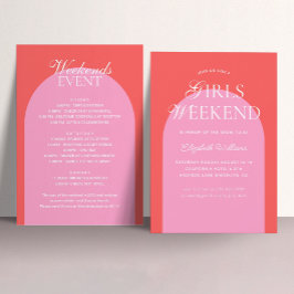 Rood Roze Boog Meisjes Weekend Bachelorette Party Kaart