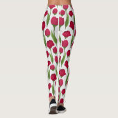  Rood Roze Botanische Rozen Leggings (Achterkant)