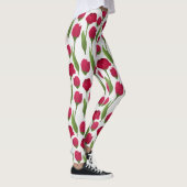  Rood Roze Botanische Rozen Leggings (Rechts)