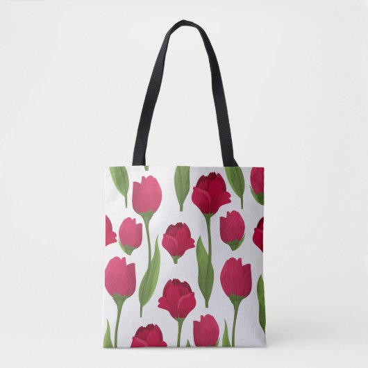 Rood Roze Botanische Rozen Tote Bag (Voorkant)