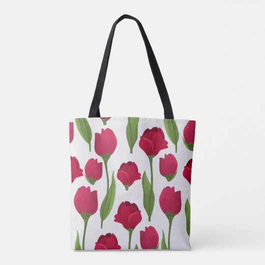  Rood Roze Botanische Rozen Tote Bag (Achterkant)
