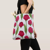 Rood Roze Botanische Rozen Tote Bag (Dichtbij)