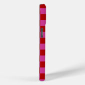 Rood + Roze Check Checkerboard Patroon Case-Mate iPhone Case (Achterkant / Rechts)